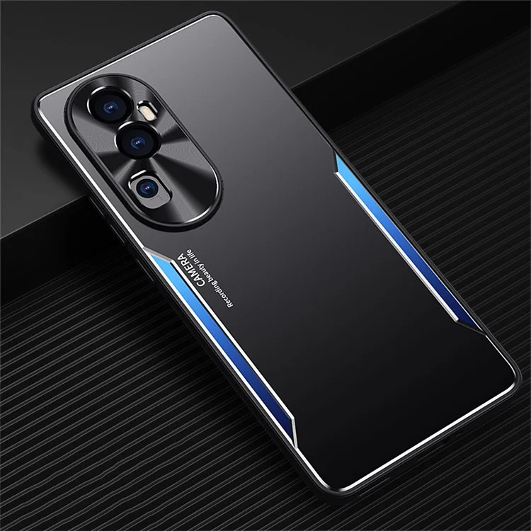 Für Oppo Reno10 Pro+ 5G staubdichter Mobiltelefon-Gehäusefall Anti-Kratzer Aluminiumlegierung + TPU Smartphone-Abdeckung - Blau