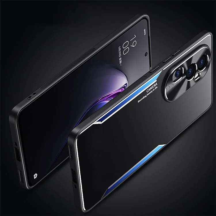 Für Oppo Reno10 Pro+ 5G staubdichter Mobiltelefon-Gehäusefall Anti-Kratzer Aluminiumlegierung + TPU Smartphone-Abdeckung - Blau