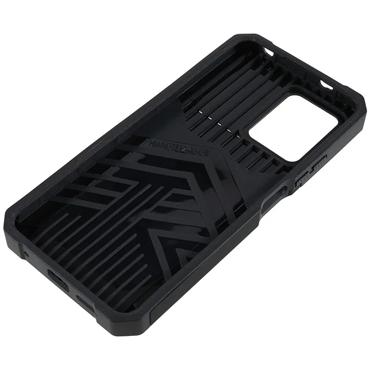 Pour Xiaomi Redmi Note 12 4G PC+TPU Kickstand Case Slide Lens Protection Phone Cover with Card Holder - Noir