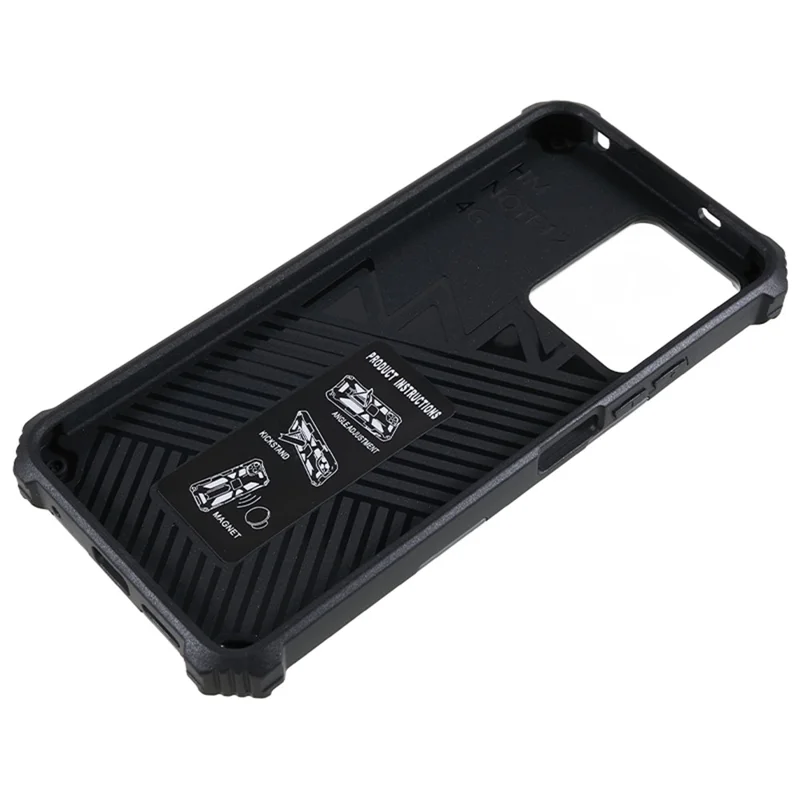 For Xiaomi Redmi Note 12 4G PC+TPU Phone Case Camouflage Kickstand Cell Phone Cover - Blue