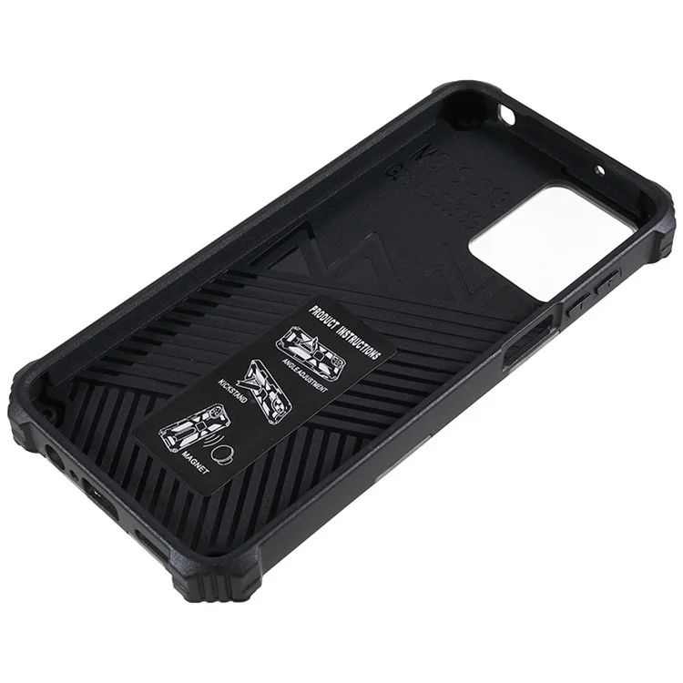 Funda para teléfono Motorola Moto G13 4G / G23 4G / G53 5G, Funda de teléfono con placa metálica y soporte, Camuflaje PC+TPU - Verde Claro