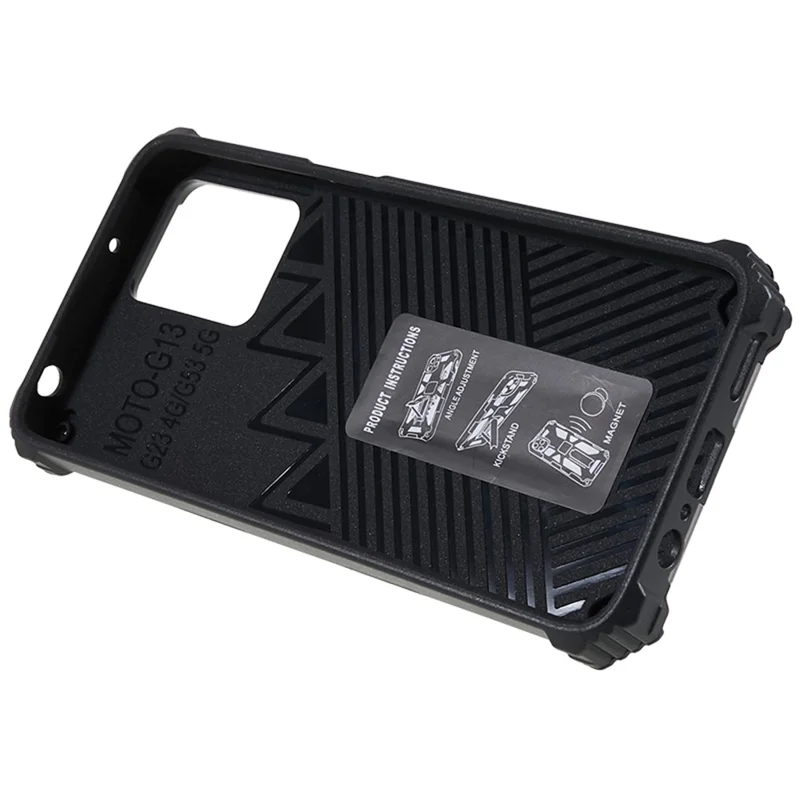 For Motorola Moto G13 4G / G23 4G / G53 5G Phone Case Camouflage PC+TPU Cell Phone Cover with Kickstand - Navy Blue