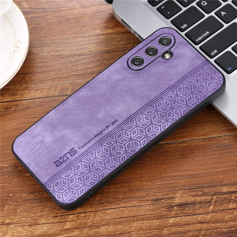 AZNS For Samsung Galaxy M14 5G Anti-scratch Phone Case Imprinted PU Leather+TPU Back Cover - Purple