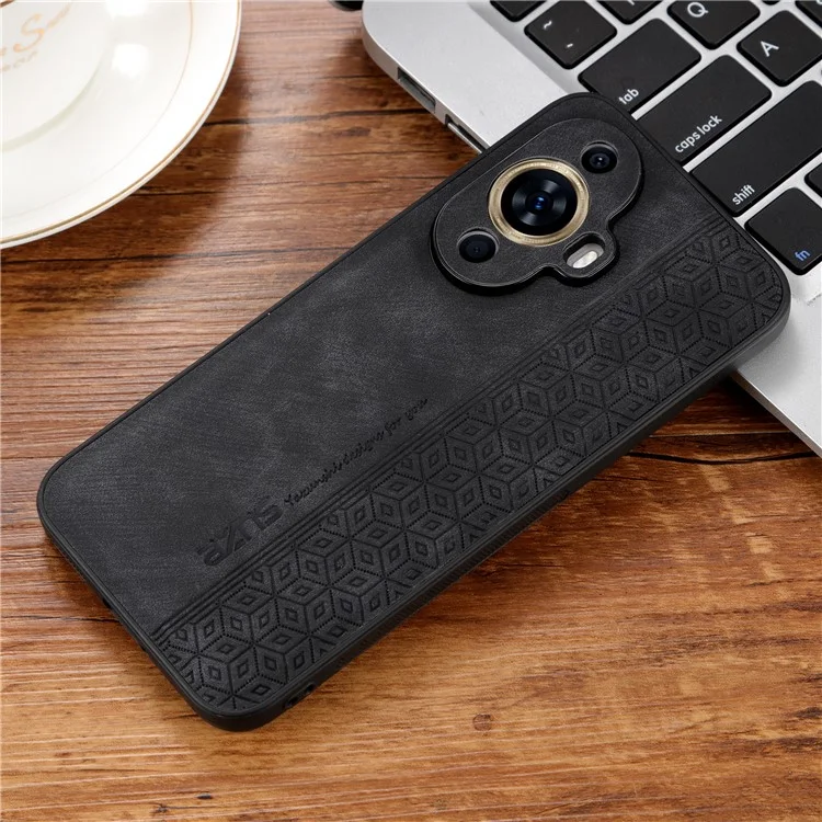 AZNS Para Huawei nova 11 Pro / nova 11 Ultra Capa Telefone Impressa Capa de Telefone em Couro PU+TPU - Preto