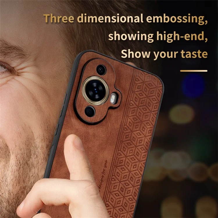 AZNS Para Huawei nova 11 Pro / nova 11 Ultra Capa Telefone Impressa Capa de Telefone em Couro PU+TPU - Preto