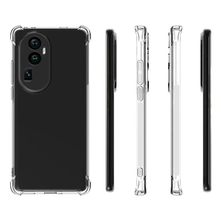 Für Oppo Reno10 Pro+ 5G Stoßfestes Handyhülle Transparente Anti-Rutsch-Flexible TPU-Abdeckung