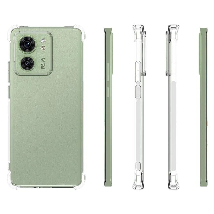 Para Motorola Edge 40 5G Funda de Teléfono Suave de TPU Cristal Transparente Antideslizante Cubierta Trasera del Teléfono