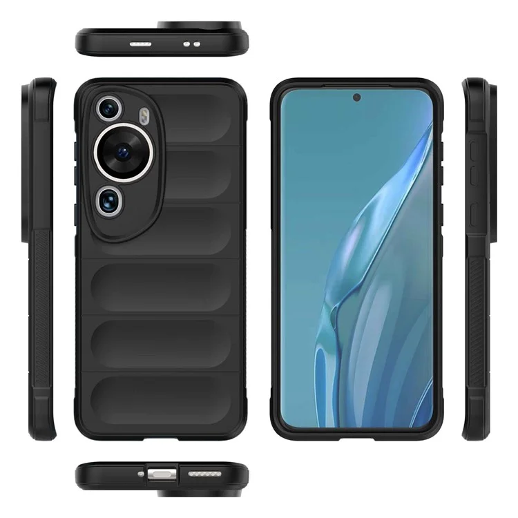Para Huawei P60 Art Shock-Absorbed Phone Shell Soft TPU Cell Phone Case Polvo resistente Funda protectora - Negro