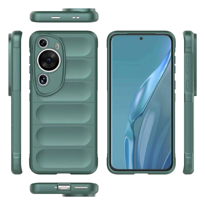 For Huawei P60 Art Shock-Absorbed Phone Shell Soft TPU Cell Phone Case Dustproof Protective Cover - Green