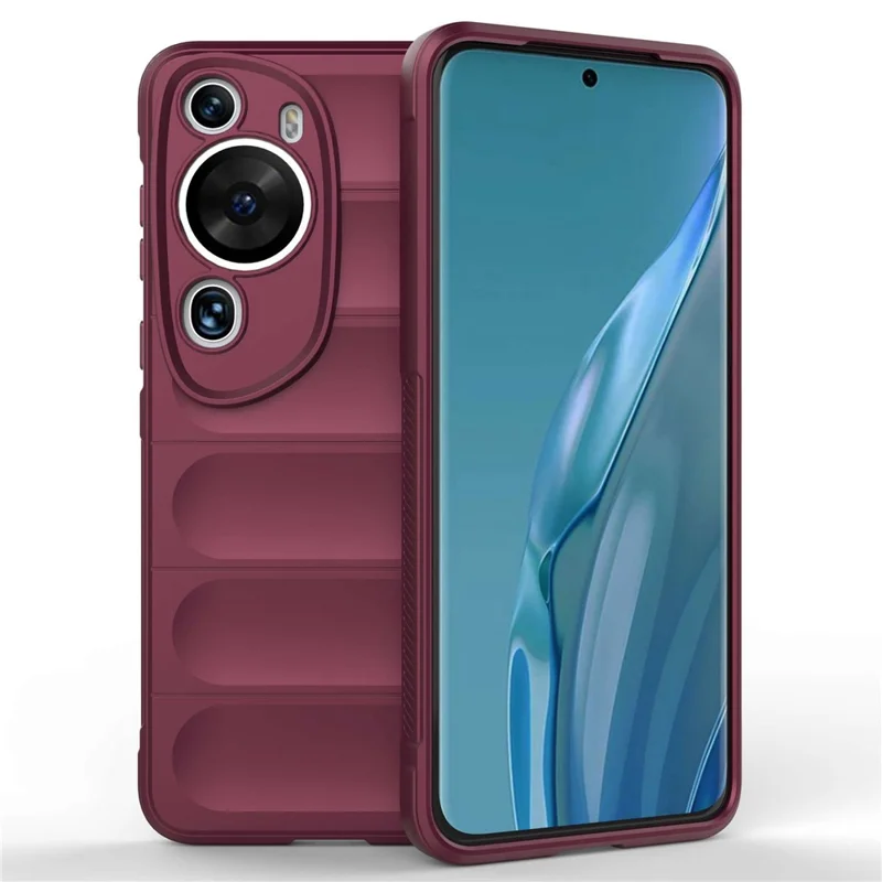 Per Huawei P60 Art Shock-Absorbed Phone Shell Soft TPU Cell Phone Case Dustproof Protective Cover - Wine Red
