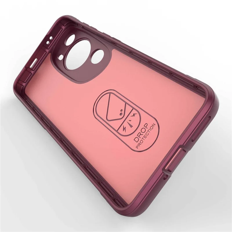 Per Huawei P60 Art Shock-Absorbed Phone Shell Soft TPU Cell Phone Case Dustproof Protective Cover - Wine Red