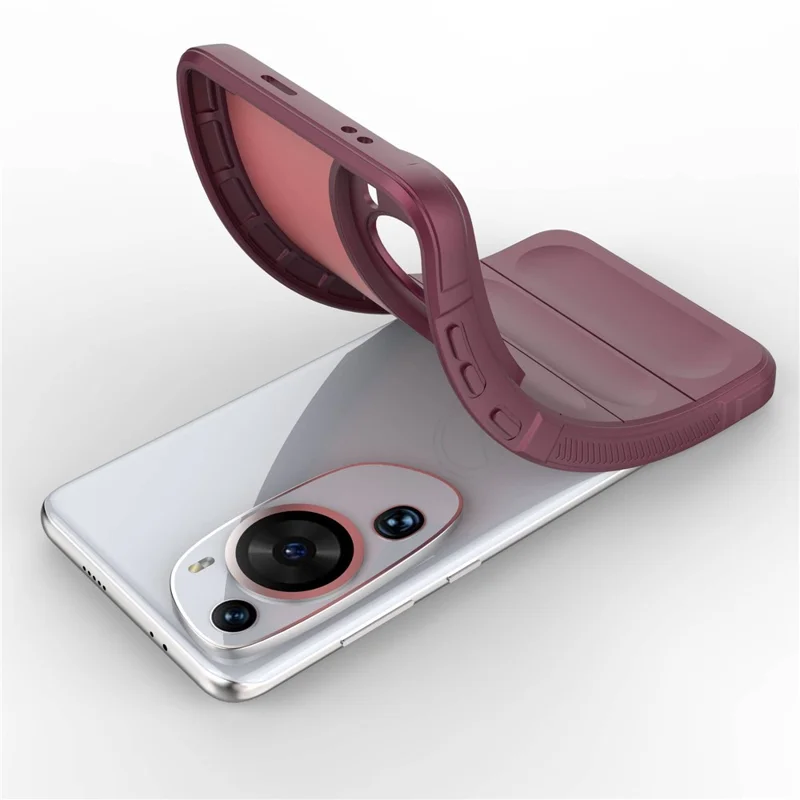 Per Huawei P60 Art Shock-Absorbed Phone Shell Soft TPU Cell Phone Case Dustproof Protective Cover - Wine Red