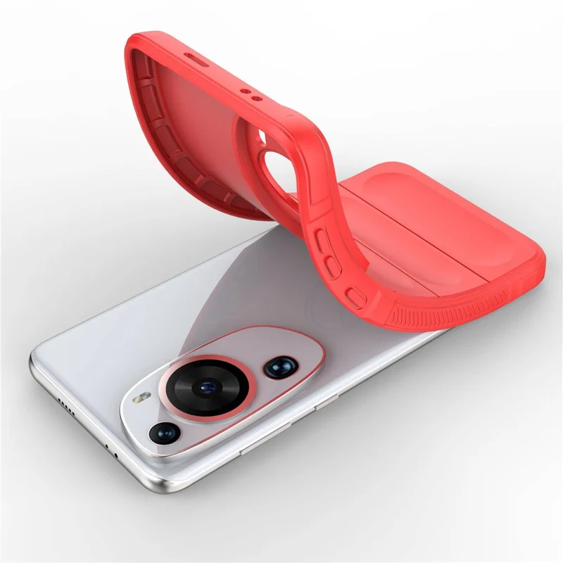 For Huawei P60 Art Shock-Absorbed Phone Shell Soft TPU Cell Phone Case Dustproof Protective Cover - Red