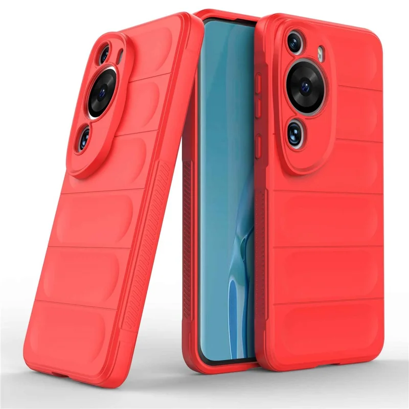 For Huawei P60 Art Shock-Absorbed Phone Shell Soft TPU Cell Phone Case Dustproof Protective Cover - Red