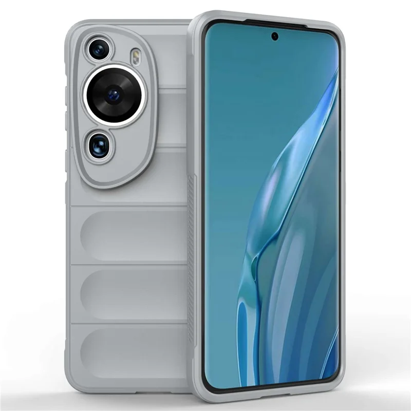 For Huawei P60 Art Shock-Absorbed Phone Shell Soft TPU Cell Phone Case Dustproof Protective Cover - Light Grey