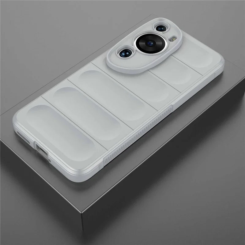 For Huawei P60 Art Shock-Absorbed Phone Shell Soft TPU Cell Phone Case Dustproof Protective Cover - Light Grey