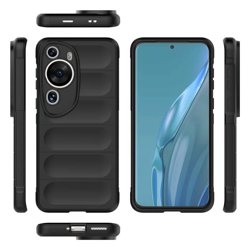 Per Huawei P60 Art Shock-Absorbed Phone Shell Soft TPU Cell Phone Case Antipolvere Custodia Protettiva - Grigio Scuro