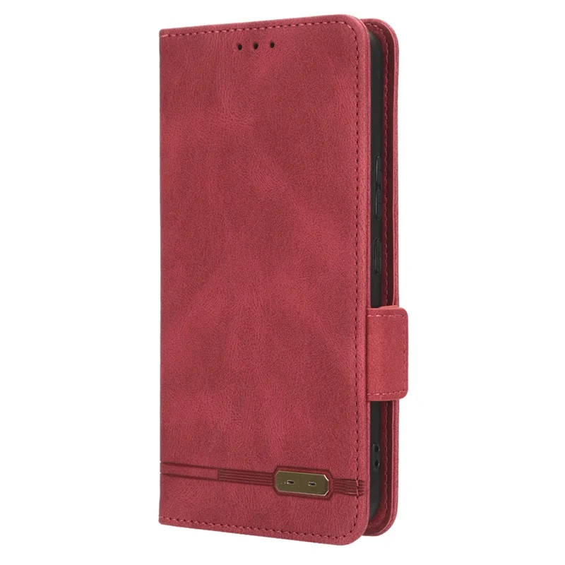 Pour Nokia C12 4G / C12 Pro / C12 Plus Étui portefeuille en cuir PU Décoration matérielle Couvercle de support - Rose
