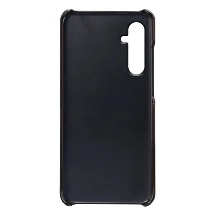 For Samsung Galaxy A24 4G (162.1 x 77.6 x 8.3mm) Dual Card Slots PU Leather Coated PC Case Anti-scratch Phone Cover - Black