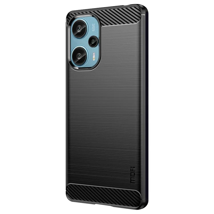 MOFI JK TPU Series-1 TPU-Hülle für Xiaomi Redmi Note 12 Turbo / Poco F5 5G Brushed Carbon Fiber Phone Cover - Schwarz
