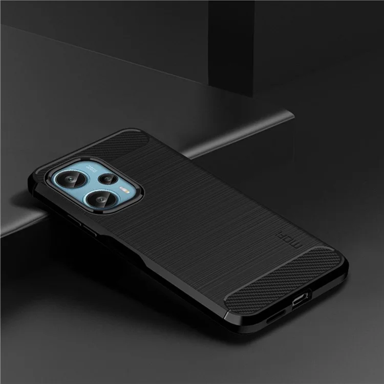MOFI JK TPU Series-1 TPU-Hülle für Xiaomi Redmi Note 12 Turbo / Poco F5 5G Brushed Carbon Fiber Phone Cover - Schwarz