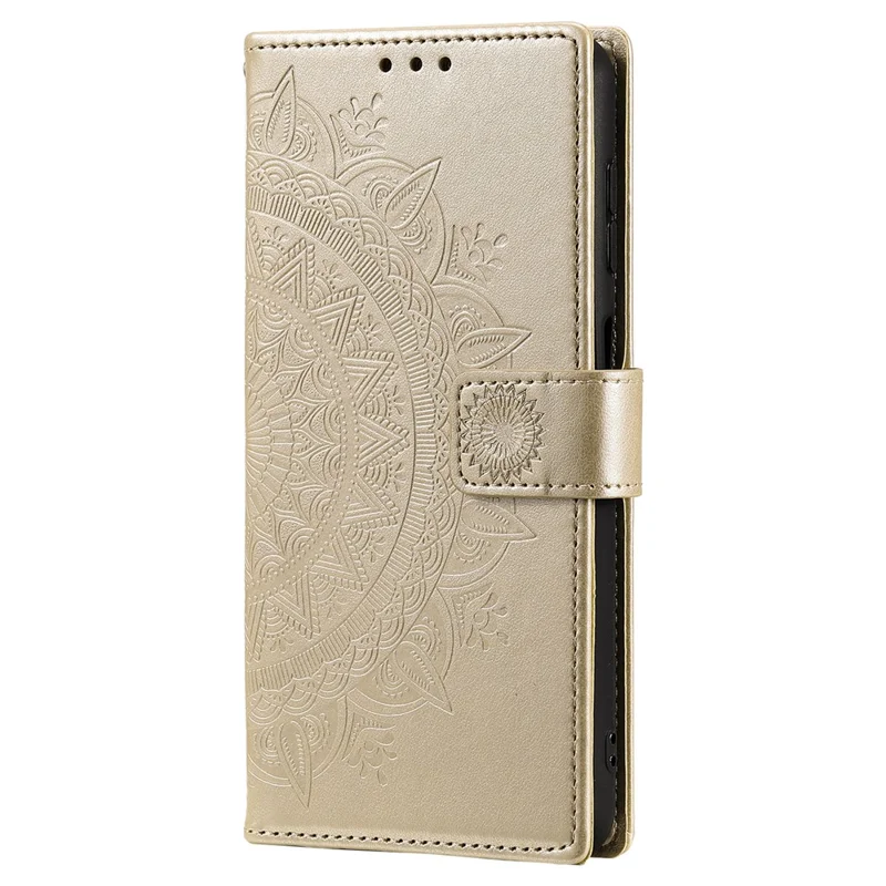 Per Samsung Galaxy M54 5G / F54 5G Anti-Scratch PU Leather Wallet Phone Case Mandala Flower Pattern Stand Cover - Oro