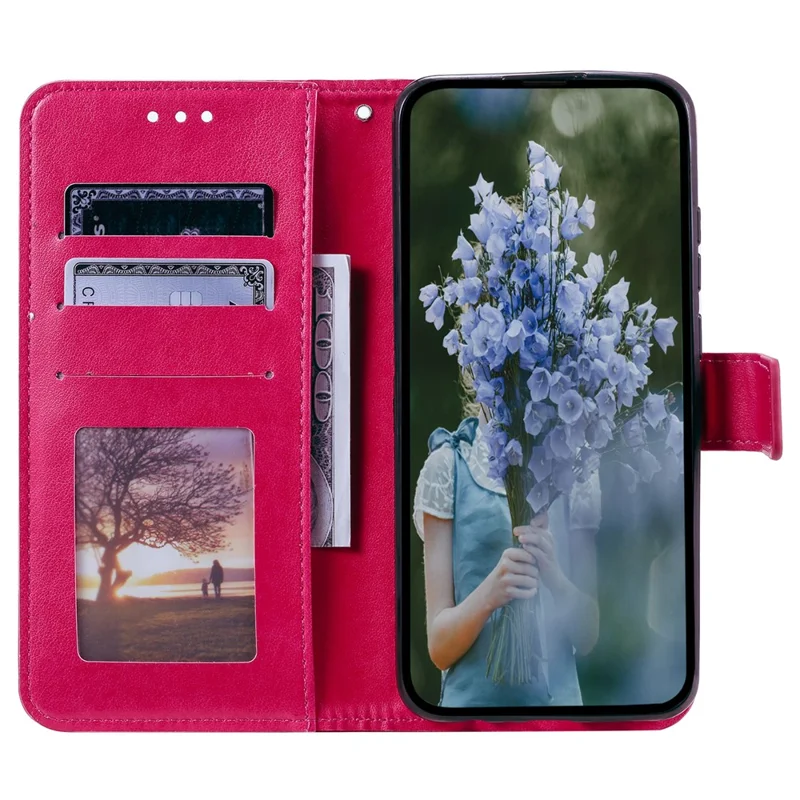 Pour Samsung Galaxy M54 5G / F54 5G Anti-Scratch PU Leather Wallet Phone Case Mandala Flower Pattern Stand Cover - Rose