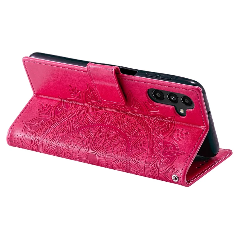 Pour Samsung Galaxy M54 5G / F54 5G Anti-Scratch PU Leather Wallet Phone Case Mandala Flower Pattern Stand Cover - Rose