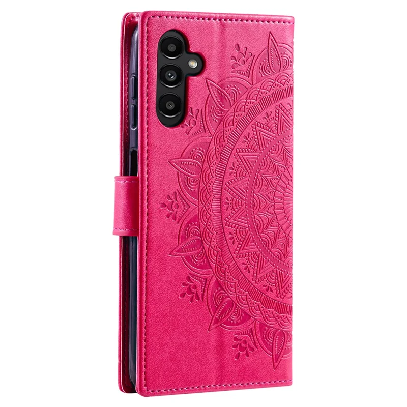 Pour Samsung Galaxy M54 5G / F54 5G Anti-Scratch PU Leather Wallet Phone Case Mandala Flower Pattern Stand Cover - Rose
