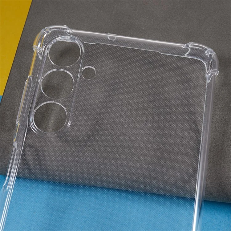 Para Samsung Galaxy M54 5G / F54 5G Capa de Telefone Transparente Reforço nos Cantos Amortecedor de TPU Capa Traseira