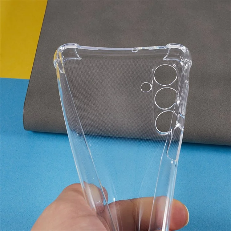 Para Samsung Galaxy M54 5G / F54 5G Capa de Telefone Transparente Reforço nos Cantos Amortecedor de TPU Capa Traseira