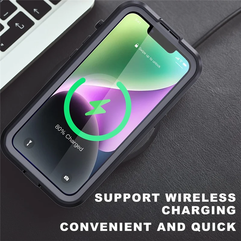 SHELLBOX Magnetic Phone Case for iPhone 14 Plus IP68 Waterproof PC+TPU Clear Cover Compatible with MagSafe