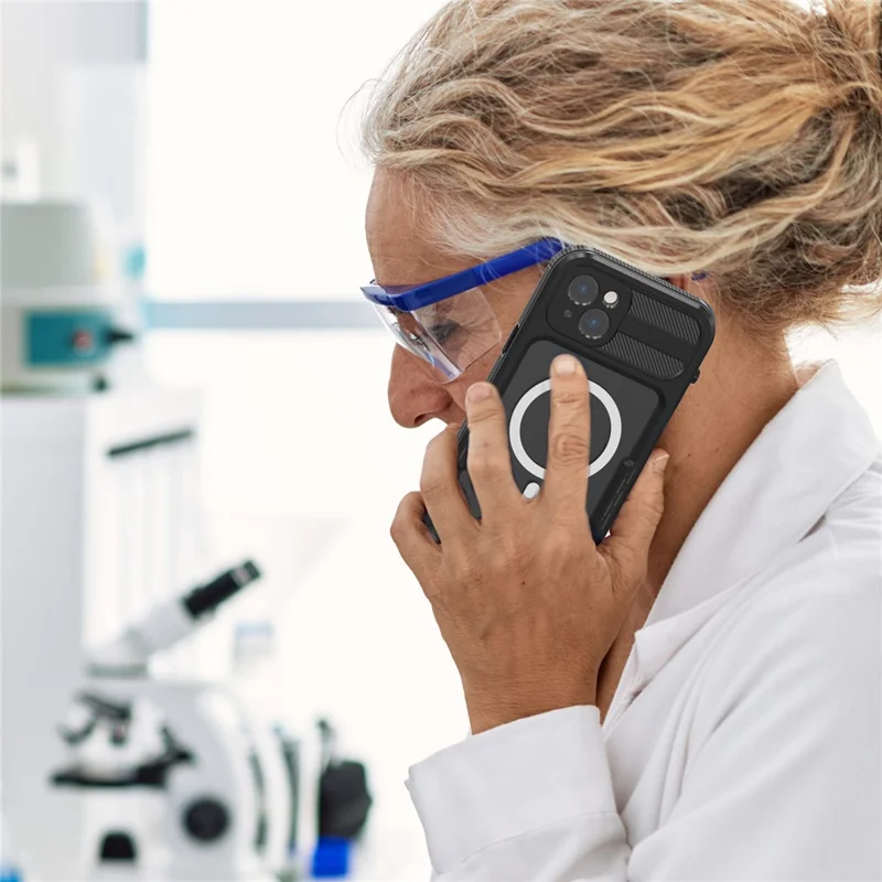 SHELLBOX Magnetic Phone Case for iPhone 14 Plus IP68 Waterproof PC+TPU Clear Cover Compatible with MagSafe