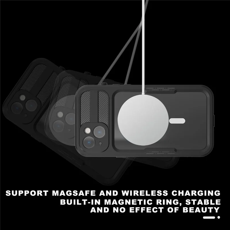 SHELLBOX Magnetic Phone Case for iPhone 14 Plus IP68 Waterproof PC+TPU Clear Cover Compatible with MagSafe