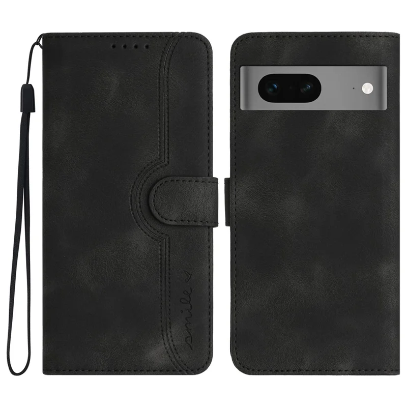 YX003 For Google Pixel 7 5G Imprinted PU Leather Shell Anti-drop Wallet Stand Phone Case - Black