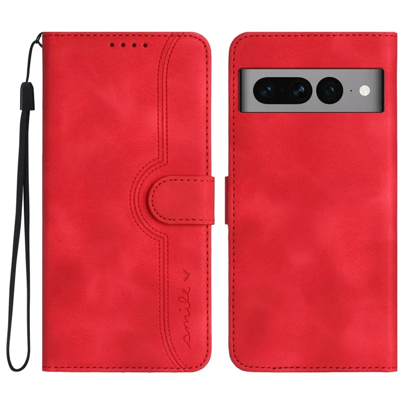 YX003 For Google Pixel 7 Pro 5G Imprinted Leather Stand Cover Cell Phone Wallet Case - Red