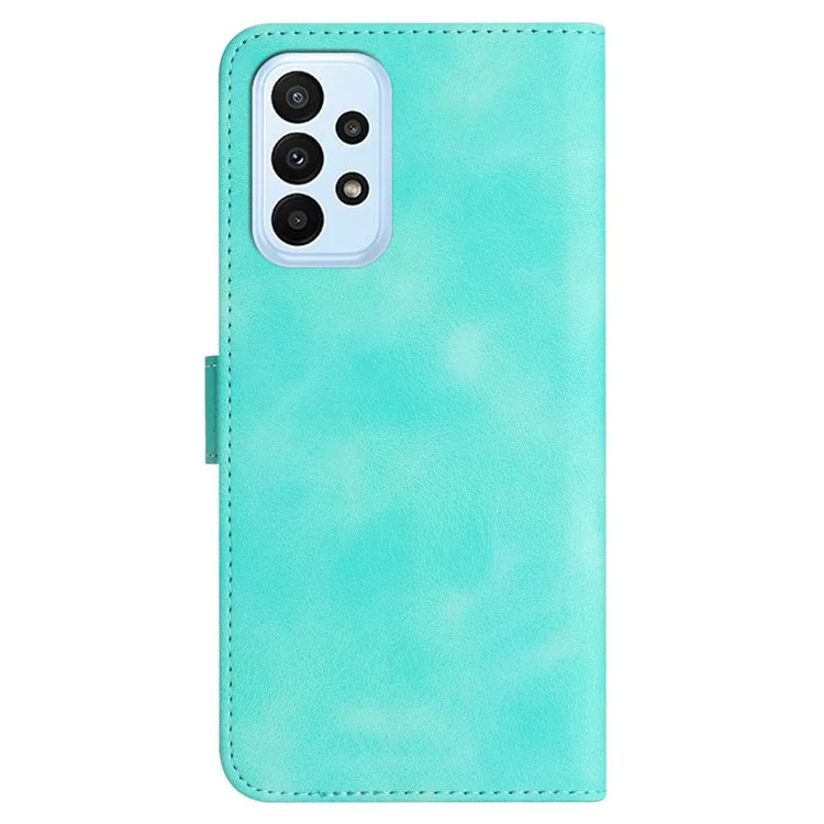 YX0030 Flip Phone Cover for Samsung Galaxy A53 5G , PU Leather Imprinted Pattern Stand Wallet Case - Baby Blue