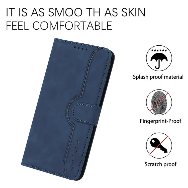 YX0030 Phone Case for Samsung Galaxy A34 5G Imprinted Pattern PU Leather Flip Cover with Wallet - Sapphire