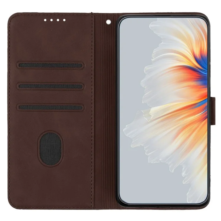 YX0030 For Samsung Galaxy A54 5G Wallet Phone Case Imprinted Pattern PU Leather Flip Cover with Stand - Coffee