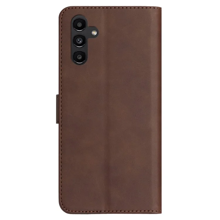 YX0030 For Samsung Galaxy A54 5G Wallet Phone Case Imprinted Pattern PU Leather Flip Cover with Stand - Coffee