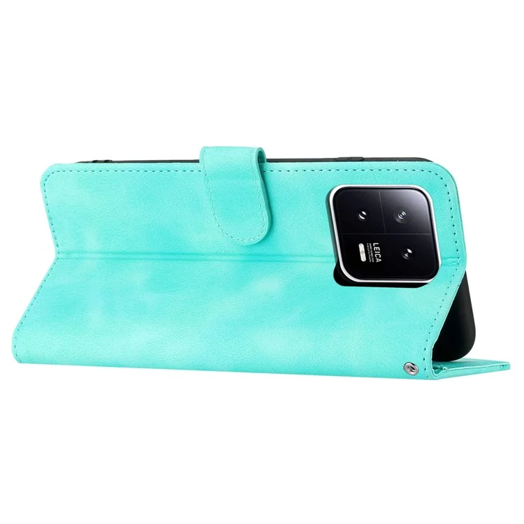 YX0030 PU Leather Flip Cover for Xiaomi 13 Shockproof Wallet Phone Case Imprinted Pattern Anti-Drop Phone Shell - Baby Blue