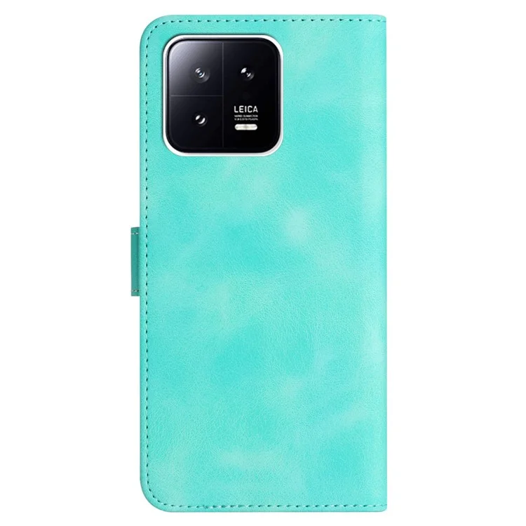 YX0030 PU Leather Flip Cover for Xiaomi 13 Shockproof Wallet Phone Case Imprinted Pattern Anti-Drop Phone Shell - Baby Blue