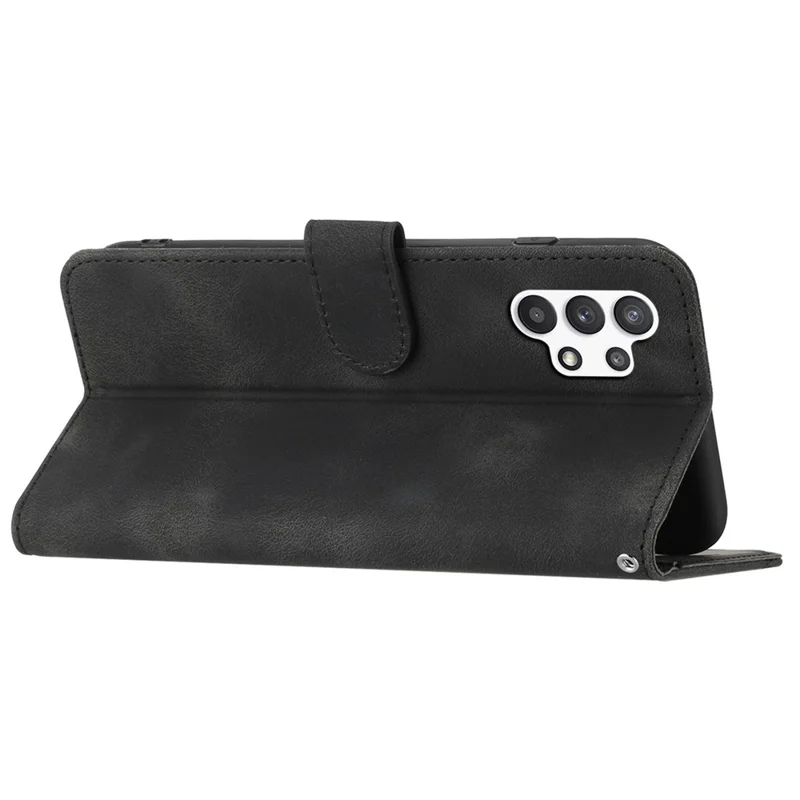 YX003 For Samsung Galaxy A13 4G PU Leather Flip Stand Phone Case Imprinted Wallet Cover - Black