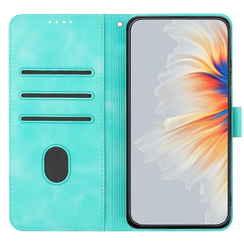 YX003 For iPhone 13 / 14 Cell Phone Case Imprinted Pattern PU Leather Stand Multifunction Wallet Flip Cover - Baby Blue