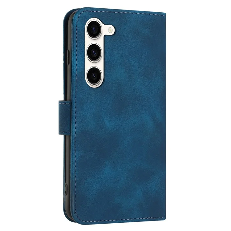 YX0040 For Samsung Galaxy S23+ Imprinted Leather Case Mobile Phone Stand Wallet Cover - Sapphire
