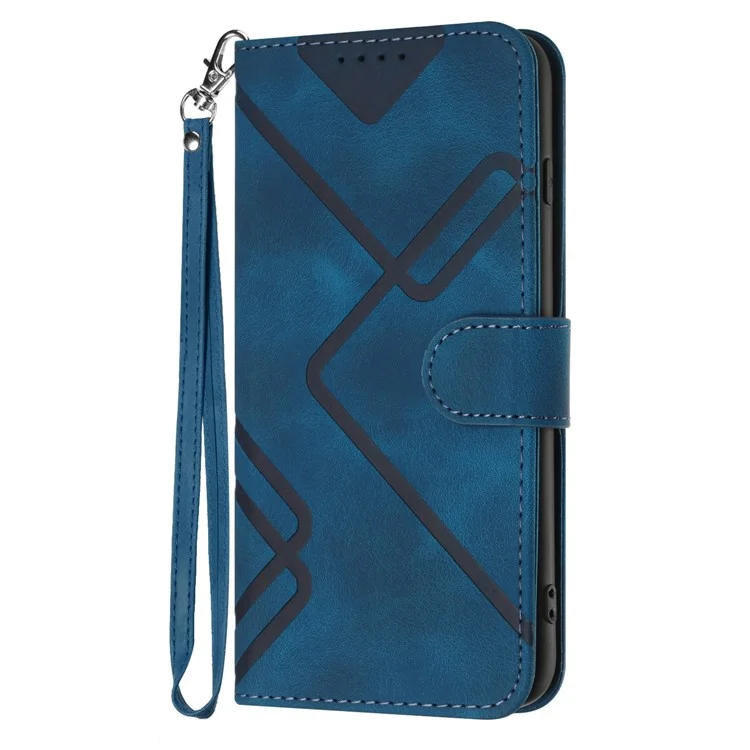 YX0040 For Samsung Galaxy S23+ Imprinted Leather Case Mobile Phone Stand Wallet Cover - Sapphire