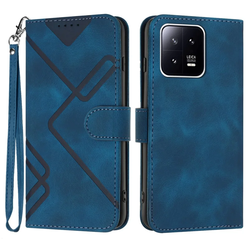 YX0040 For Xiaomi 13 Pro 5G Imprinted Leather Mobile Case Flip Stand Wallet Phone Cover - Sapphire
