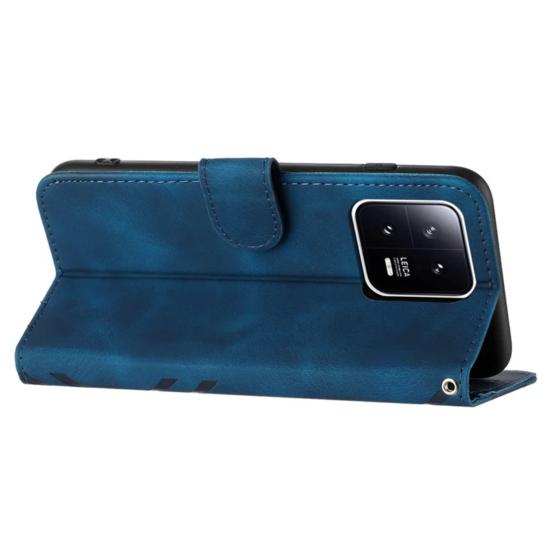 YX0040 For Xiaomi 13 Pro 5G Imprinted Leather Mobile Case Flip Stand Wallet Phone Cover - Sapphire