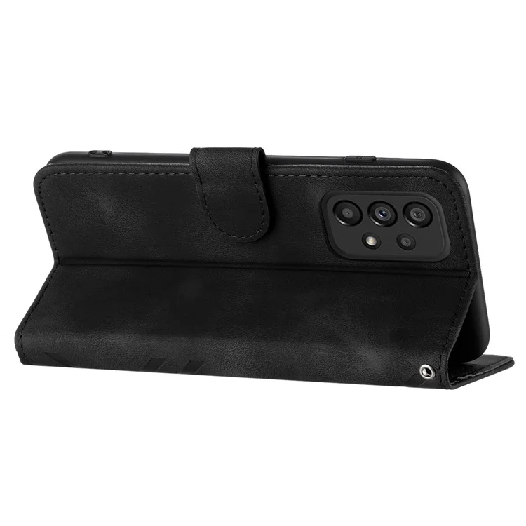 YX0040 For Samsung Galaxy A53 5G Soporte de teléfono Estuche Patrón impreso Cubierta de cuero PU Billetera - Negro