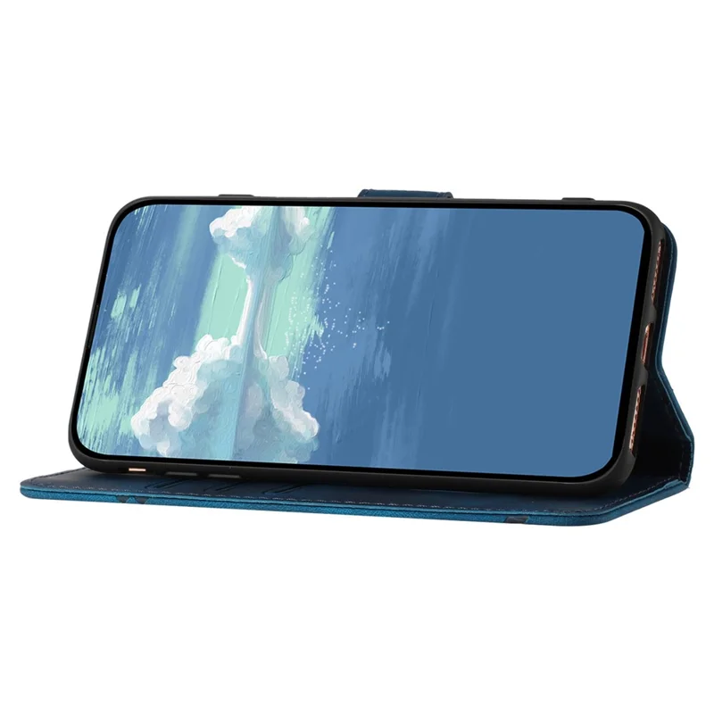 YX0040 For Samsung Galaxy A53 5G Phone Stand Case Imprinted Pattern PU Leather Cover Wallet - Sapphire